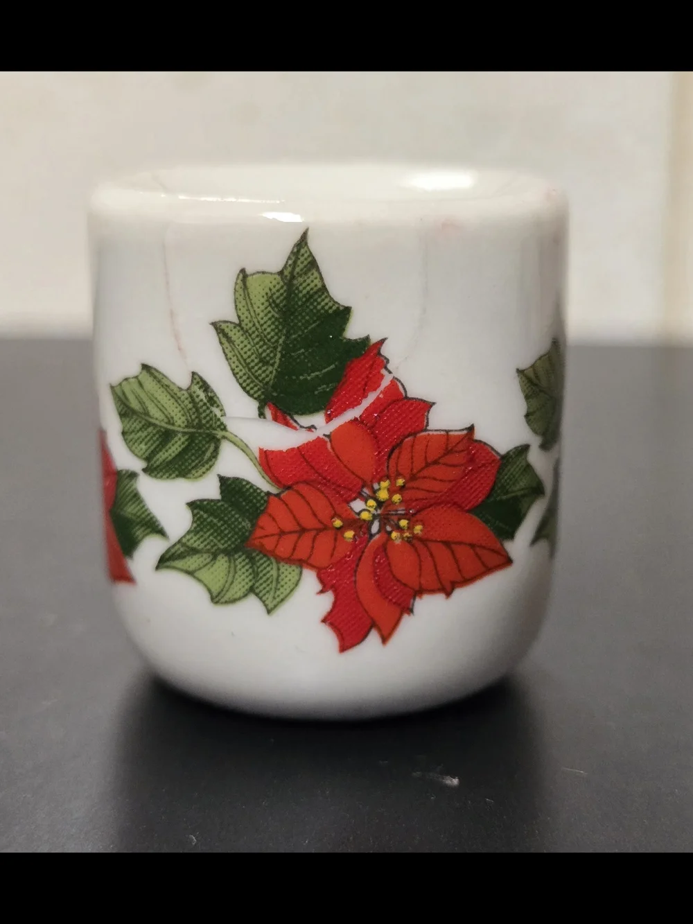 Vintage Poinsettia Porcelain Candle Holders - Funny Design West Germany